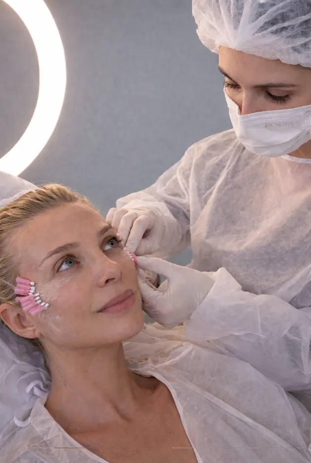 Atendimento facial na clínica da Dra. Luciane